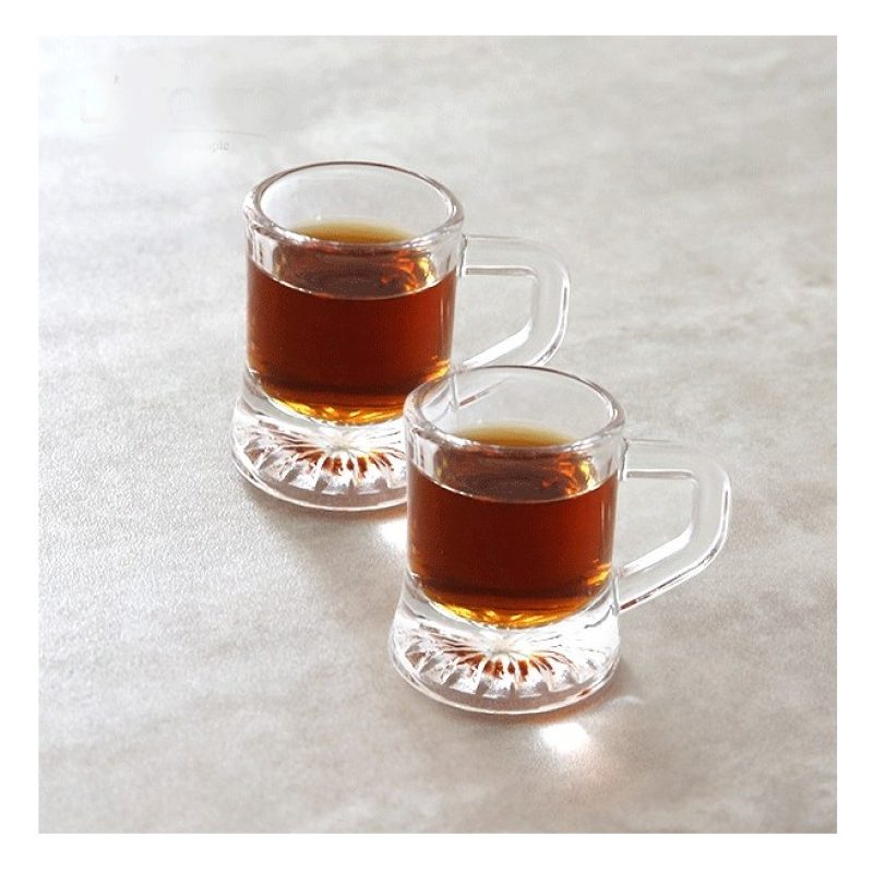 Hongu SET 6 BICCHIERI PER BIRRA IN VETRO BOCCALI DA 22 ML BOCCALE L...