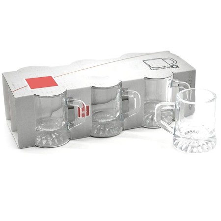 SET 6 BICCHIERI PER BIRRA IN VETRO BOCCALI DA 22 ML BOCCALE LIQUORI NUOVO BAR