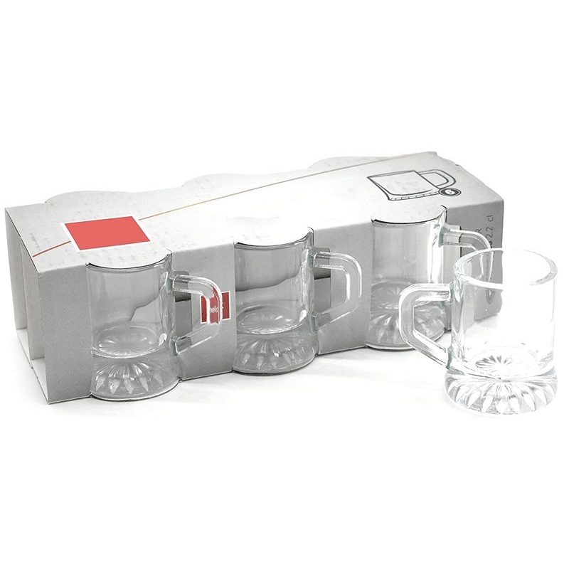 Hongu SET 6 BICCHIERI PER BIRRA IN VETRO BOCCALI DA 22 ML BOCCALE L...