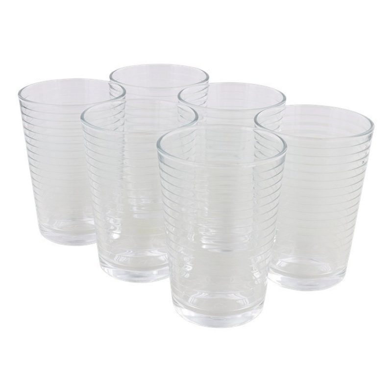 Hongu Set di 6 Bicchieri Acqua 215ml in Vetro Trasparente Bar Casa ...