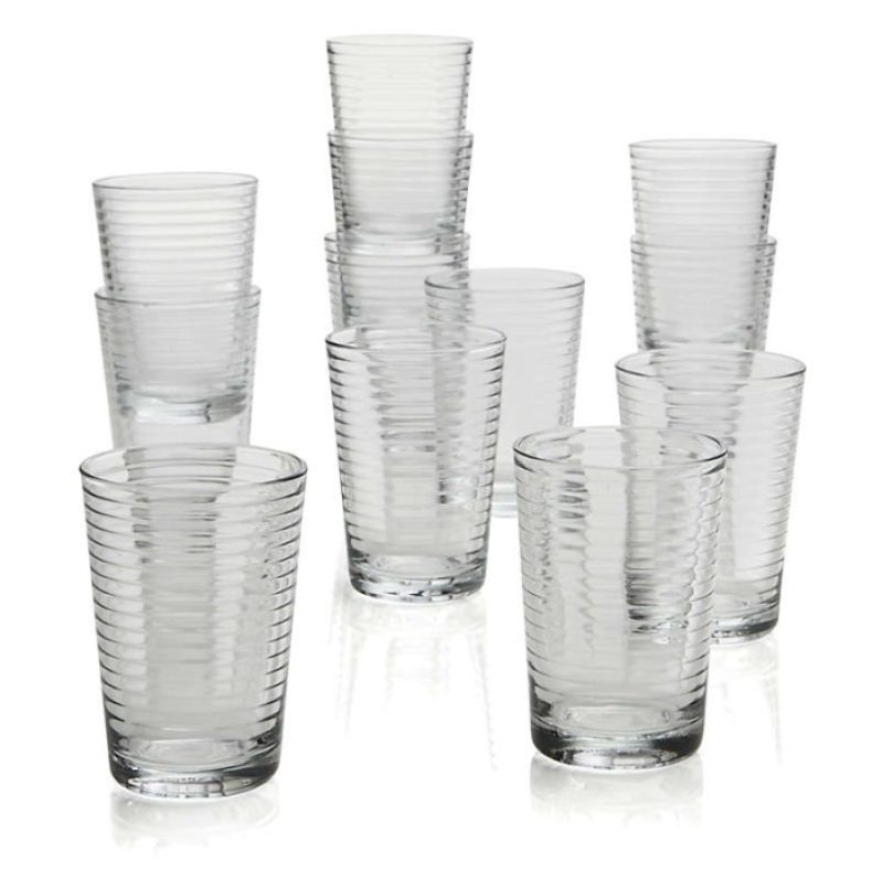 Hongu Set di 6 Bicchieri Acqua 215ml in Vetro Trasparente Bar Casa ...