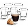 6 pz BICCHIERI TAZZINE PER CAFFÈ ESPRESSO IN VETRO TRASPARENTE 75ml...