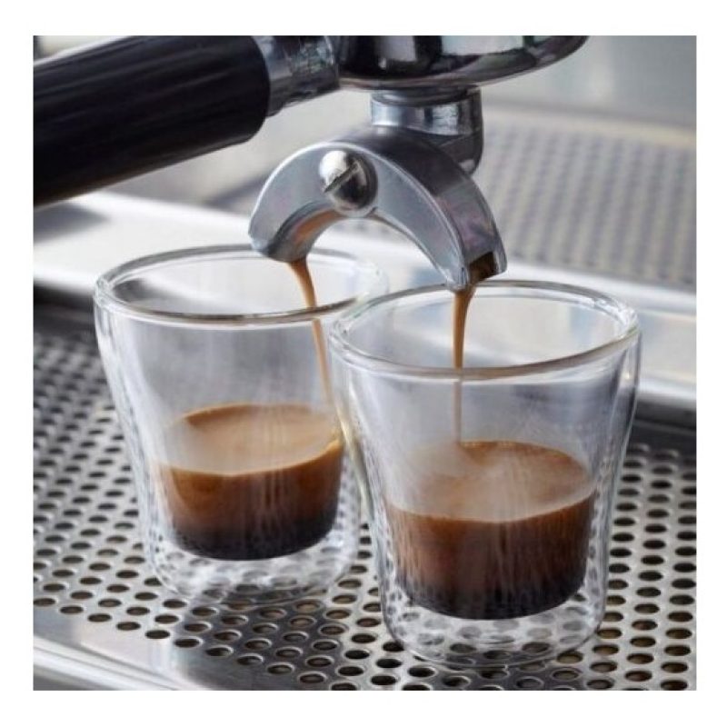 6 pz BICCHIERI TAZZINE PER CAFFÈ ESPRESSO IN VETRO TRASPARENTE 75ml...