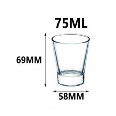 6 pz BICCHIERI TAZZINE PER CAFFÈ ESPRESSO IN VETRO TRASPARENTE 75ml Ginseng