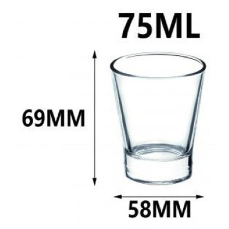 6 pz BICCHIERI TAZZINE PER CAFFÈ ESPRESSO IN VETRO TRASPARENTE 75ml...