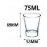 6 pz BICCHIERI TAZZINE PER CAFFÈ ESPRESSO IN VETRO TRASPARENTE 75ml...