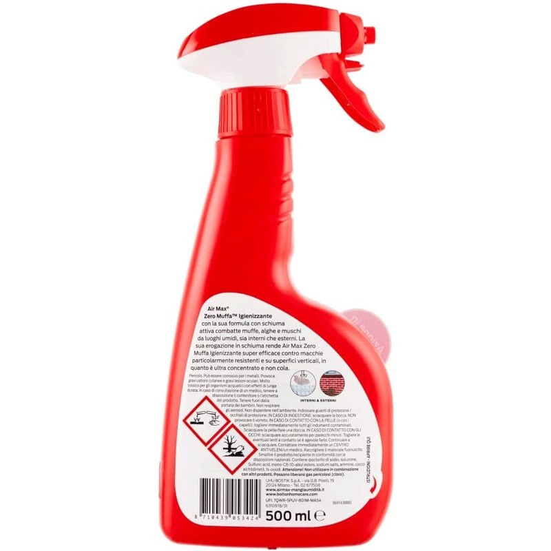 AirMax Airmax spray Zeromuffa 500 ml combatte formazione elimina mu...