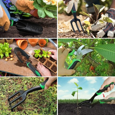 2x paletta da giardinaggio utensili attrezzi giardino manico trapiantatore 32cm