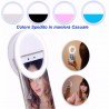 Luce LED Bianca circolare clip a molla per Selfie iPhone Samsung HTC Smartphone