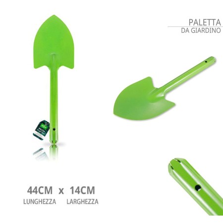 Mini pala larga paletta trapiantatore attrezzi utensili giardino 44x14cm acciaio