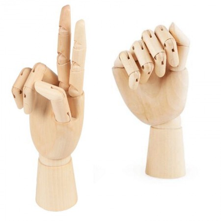 MANICHINO MANO DX SNODABILE IN LEGNO CM 18 X DISEGNO ALLESTIMENTO VETRINE ESPOS