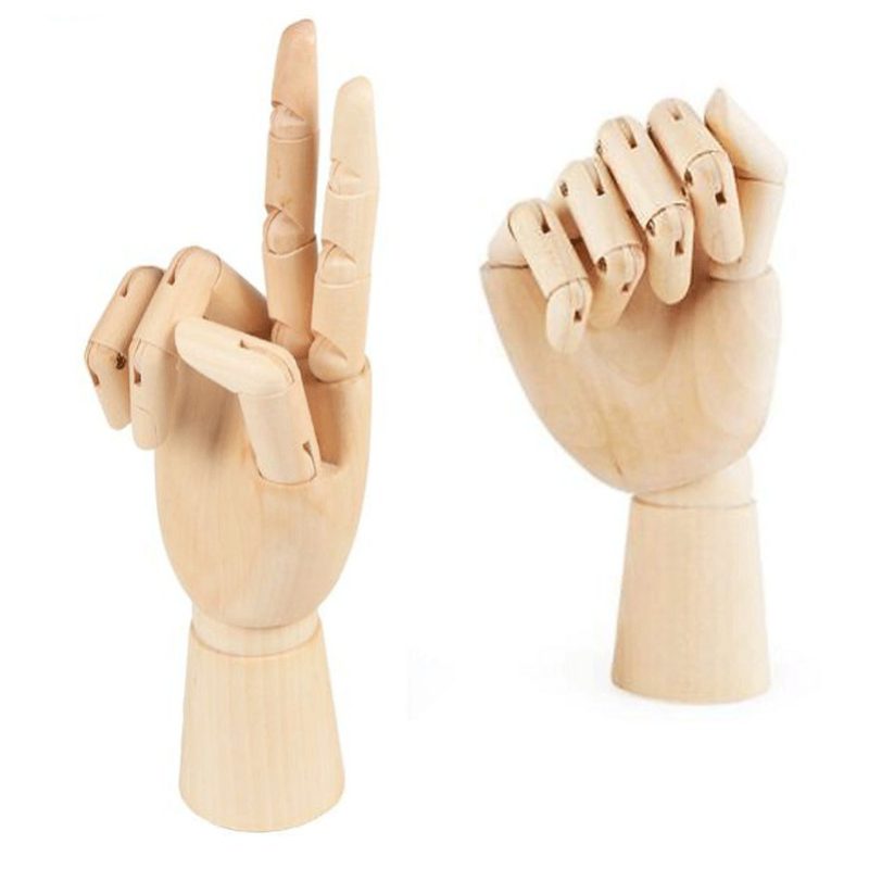 Hongu MANICHINO MANO DX SNODABILE IN LEGNO CM 18 X DISEGNO ALLESTIM...