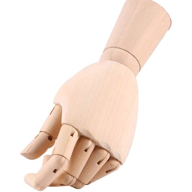 Hongu MANICHINO MANO DX SNODABILE IN LEGNO CM 18 X DISEGNO ALLESTIM...