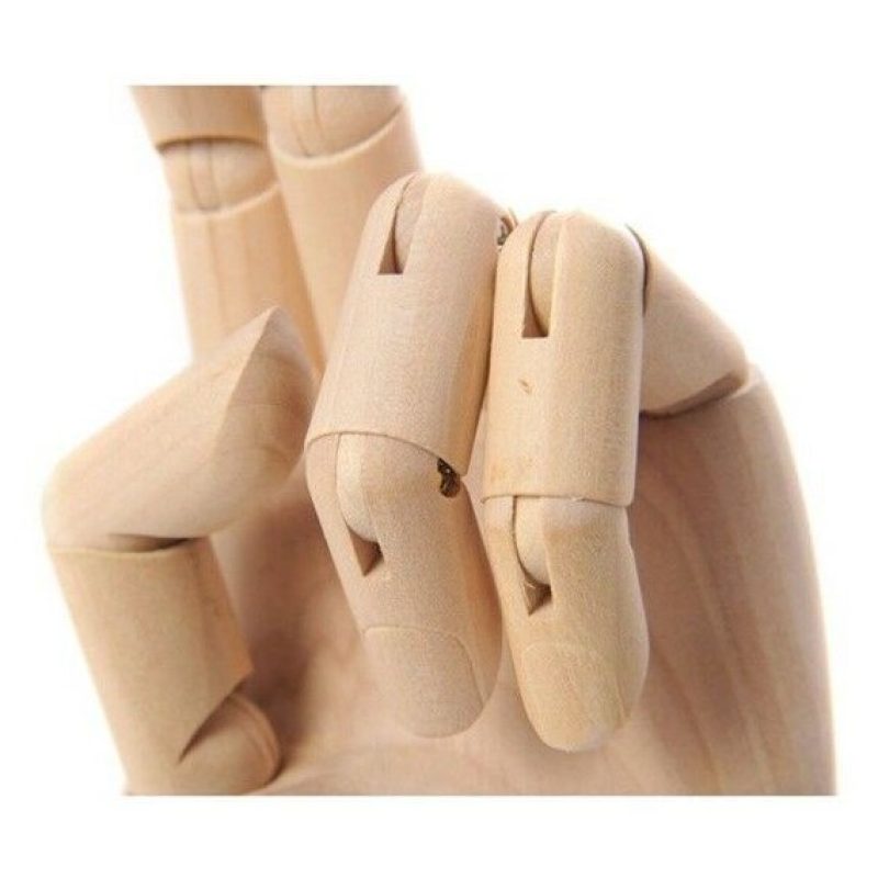 Hongu MANICHINO MANO DX SNODABILE IN LEGNO CM 18 X DISEGNO ALLESTIM...
