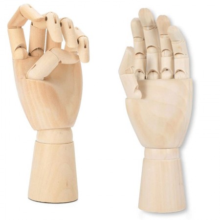 MANICHINO MANO SX SNODABILE IN LEGNO CM 25 X DISEGNO ALLESTIMENTO VETRINE ESPOS