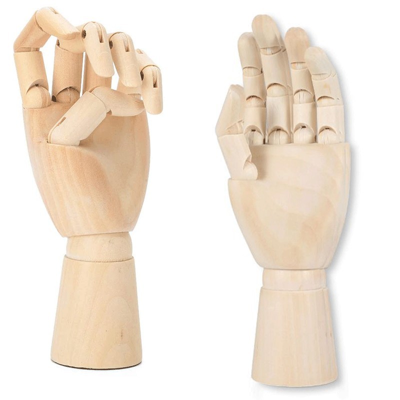 Hongu MANICHINO MANO SX SNODABILE IN LEGNO CM 25 X DISEGNO ALLESTIM...