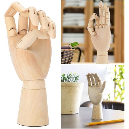 MANICHINO MANO SX SNODABILE IN LEGNO CM 25 X DISEGNO ALLESTIMENTO VETRINE ESPOS