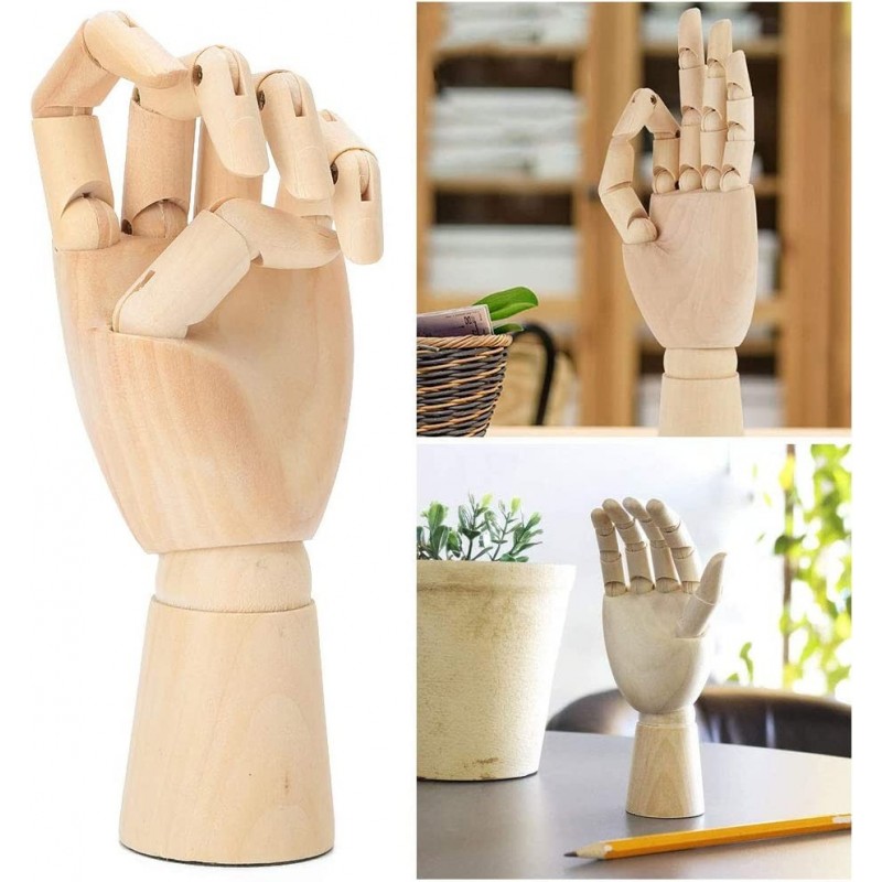 Hongu MANICHINO MANO SX SNODABILE IN LEGNO CM 25 X DISEGNO ALLESTIM...