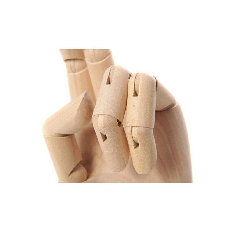 Hongu MANICHINO MANO SX SNODABILE IN LEGNO CM 25 X DISEGNO ALLESTIM...