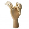 Hongu MANICHINO MANO SX SNODABILE IN LEGNO CM 25 X DISEGNO ALLESTIM...