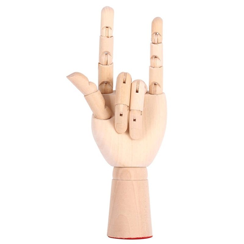 Hongu MANICHINO MANO SX SNODABILE IN LEGNO CM 25 X DISEGNO ALLESTIM...