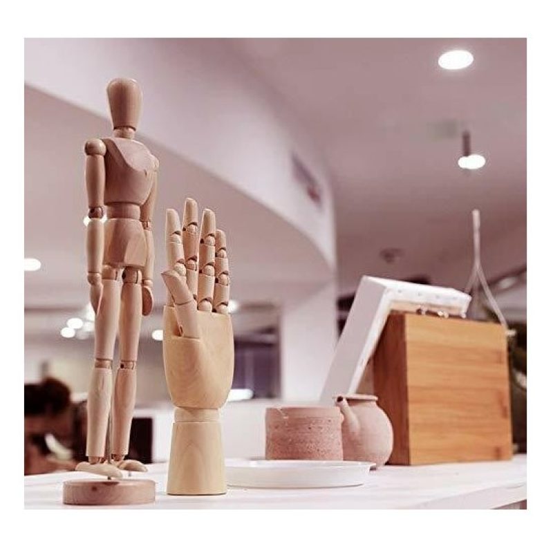 Hongu MANICHINO IN LEGNO 20cm SNODABILE MANNEQUIN ARTICULATED PER A...
