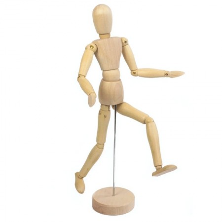 MANICHINO IN LEGNO 20cm SNODABILE MANNEQUIN ARTICULATED PER ARTE DISEGNO PITTURA