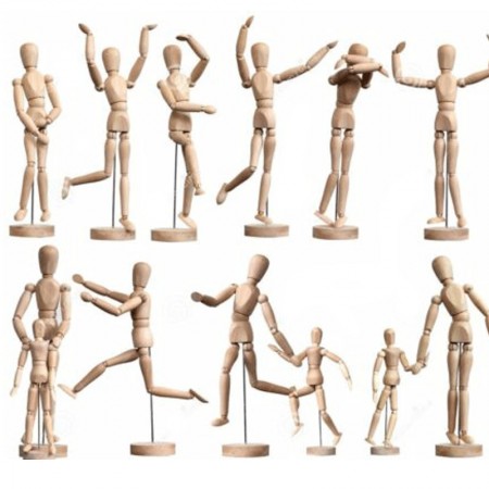 MANICHINO IN LEGNO 20cm SNODABILE MANNEQUIN ARTICULATED PER ARTE DISEGNO PITTURA
