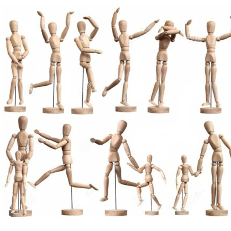 Hongu MANICHINO IN LEGNO 20cm SNODABILE MANNEQUIN ARTICULATED PER A...
