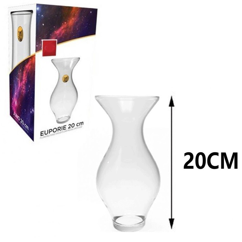 Hongu Vaso in vetro altezza 20cm Trasparente Elegante Per Fiori Pia...
