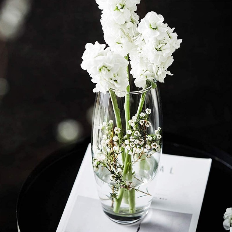 Hongu Vaso in vetro altezza 20cm Trasparente Elegante Per Fiori Pia...