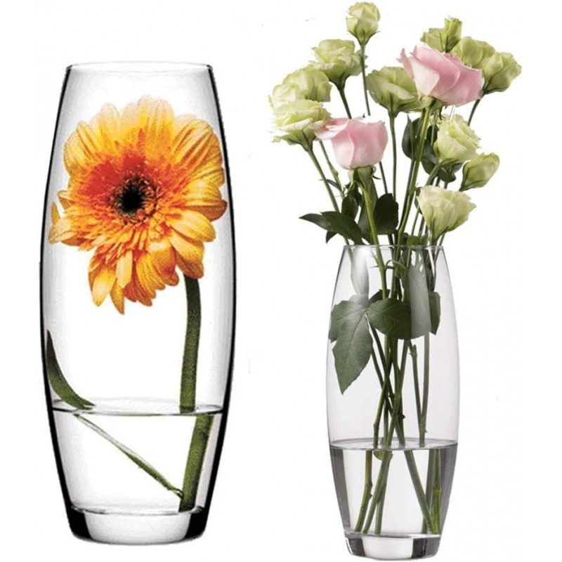 Hongu Vaso in vetro altezza 20cm Trasparente Elegante Per Fiori Pia...