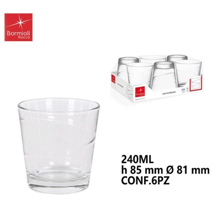 SET 6 BICCHIERI ACQUA IN VETRO ROCCO BORMIOLI ARCHIMEDE CASA RISTORANTE CL24 BAR