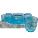BORMIOLI LINE 6 BICCHIERI PER ACQUA IN VETRO BLU 290 ML SET ACQUA BAR COCKTAIL