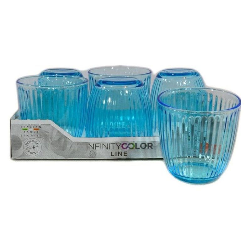 Bormioli Rocco BORMIOLI LINE 6 BICCHIERI PER ACQUA IN VETRO BLU 290...