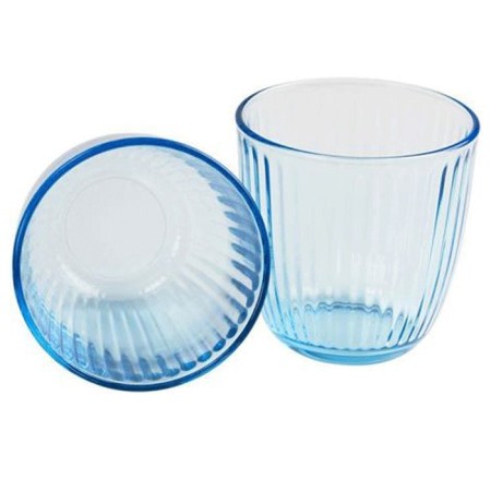 BORMIOLI LINE 6 BICCHIERI PER ACQUA IN VETRO BLU 290 ML SET ACQUA BAR COCKTAIL