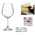 BORMIOLI 4 calici per vino rosso bianco in vetro trasparente da 53 cl bicchieri