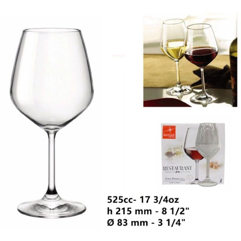 Bormioli Rocco BORMIOLI 4 calici per vino rosso bianco in vetro tra...