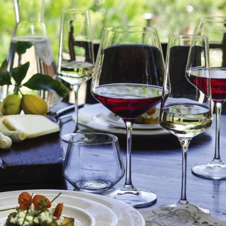 BORMIOLI 4 calici per vino rosso bianco in vetro trasparente da 53 cl bicchieri