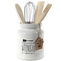 Contenitore porta mestoli 15 cm utensili Cucina ceramica bianca shabby chic