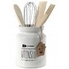 Gicos Contenitore porta mestoli 15 cm utensili Cucina ceramica bian...