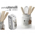 Contenitore porta mestoli 15 cm utensili Cucina ceramica bianca shabby chic