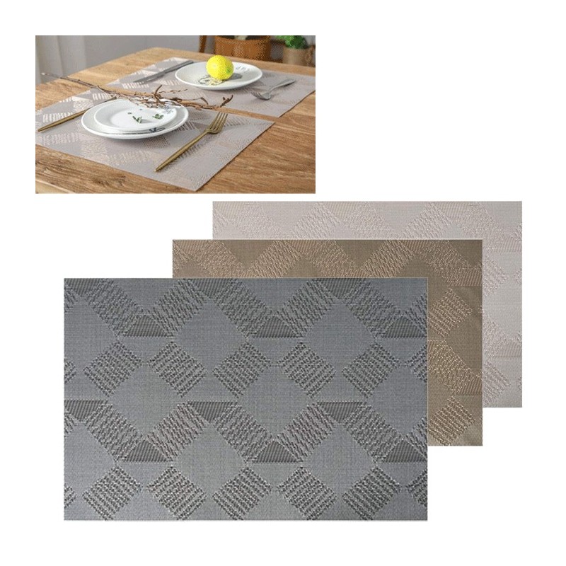 Set 12 Tovagliette americane plastica antimacchia PVC colazione 30x45cm lavabili