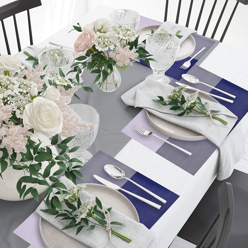 Set 12 Tovagliette americane plastica antimacchia PVC colazione 30x...