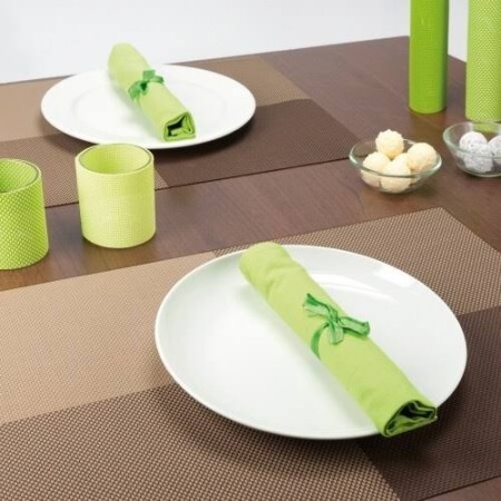 Set 12 Tovagliette americane plastica antimacchia PVC colazione 30x45cm lavabili