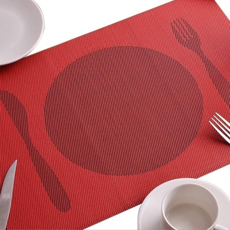 Set 12 Tovagliette americane plastica antimacchia PVC colazione 30x45cm colorate