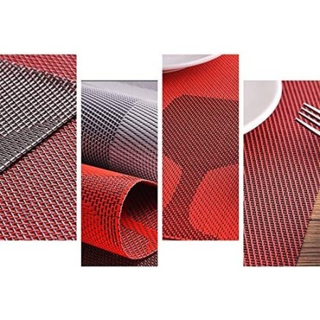 Set 12 Tovagliette americane plastica antimacchia PVC colazione 30x45cm colorate