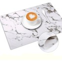 Set 12 Tovagliette americane plastica antimacchia PVC colazione 30 x 45 cm marmo