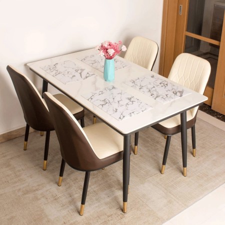 Set 12 Tovagliette americane plastica antimacchia PVC colazione 30 x 45 cm marmo