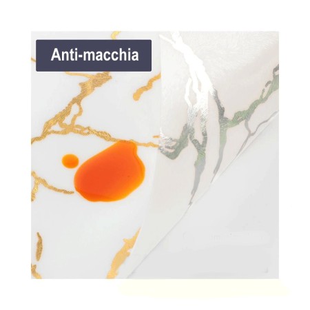Set 12 Tovagliette americane plastica antimacchia PVC colazione 30 x 45 cm marmo